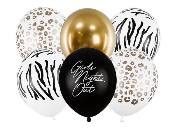 Ballonger 30 cm, Tjejkväll, mix (1 förpackning / 6 st)
