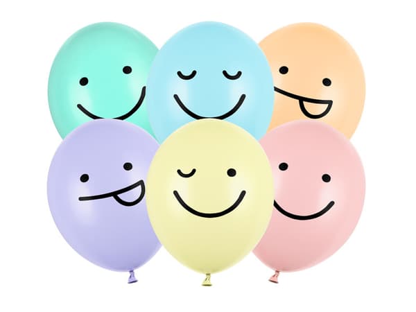 Ballonger 30 cm, Smileys, mix (1 förpackning / 6 st.)