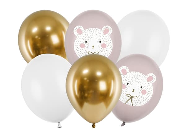 Ballonger 30 cm, Isbjörn, mix (1 förpackning / 6 st.)