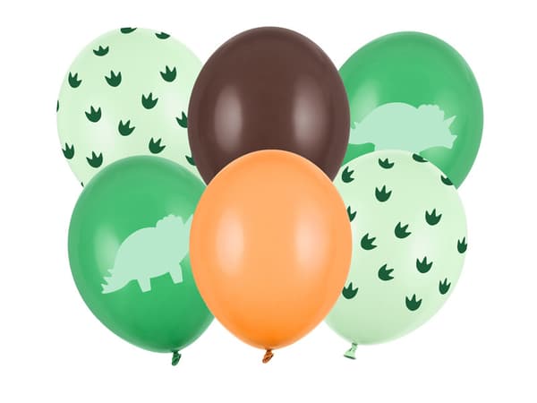 Ballonger 30 cm, Dinosaurie, mix (1 förpackning / 6 st.)