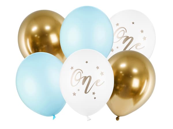 Ballonger 30 cm, en, pastell ljusblå (1 förpackning / 6 st.)
