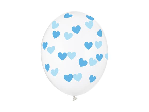 Ballonger 30cm, Hjärtan, Kristallklara (1 förpackning / 6 st.)