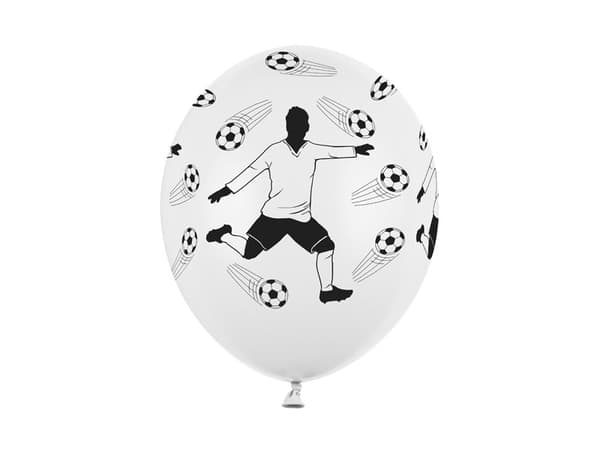 Ballonger 30cm, Fotbollsspelare och bollar, Pastellvit (1 pack / 6 st.)
