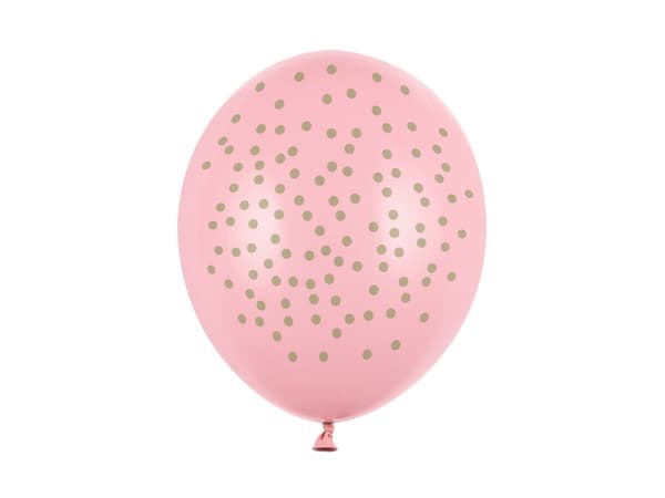 Ilmapallot 30 cm, pisteillä, pastellin vaaleanpunainen (1 pakkaus / 6 kpl)