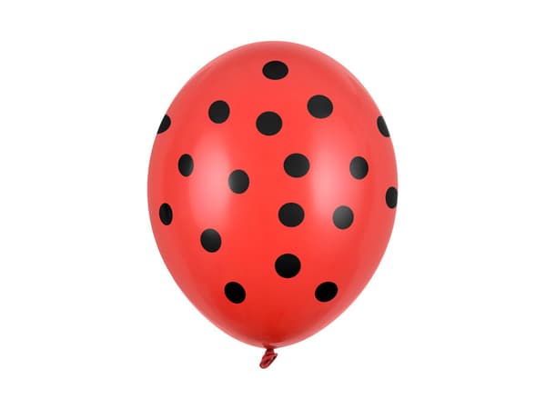 Ilmapallot 30 cm, pisteillä, pastellinpunainen unikonväri (1 pakkaus / 6 kpl)