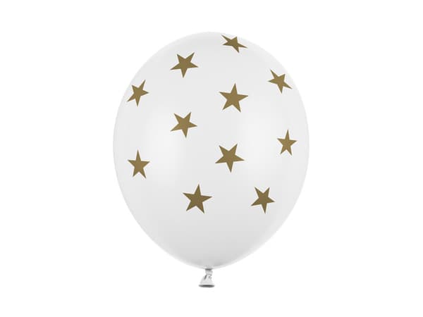Ballonger 30 cm, Stjärnor, Pastell Renvit (1 förpackning / 6 st.)