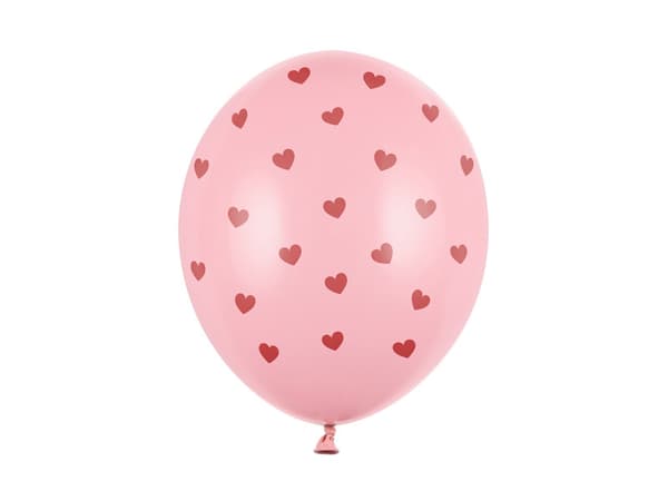 Ballonger 30 cm, Hjärtan, Pastell Babyrosa (1 förpackning / 6 st.)