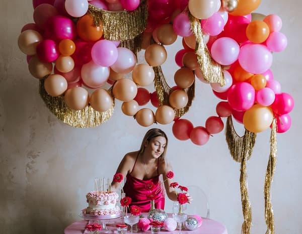 Ballonger med koppling, 33 cm, ljusrosa (1 förpackning / 20 st.)