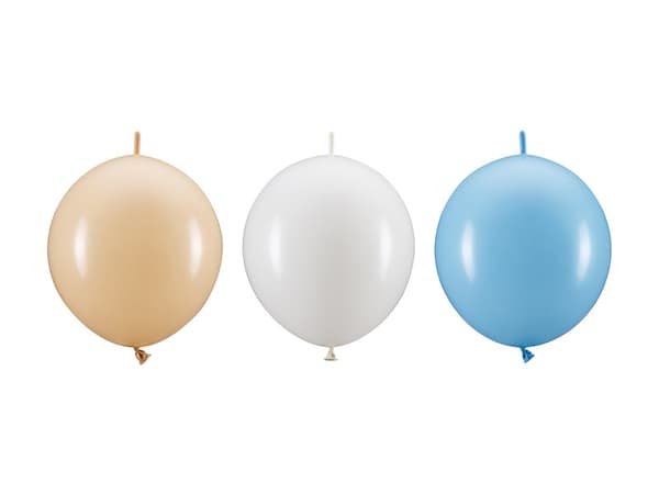 Ballonger med koppling, 33 cm, mix (1 förpackning / 20 st.)