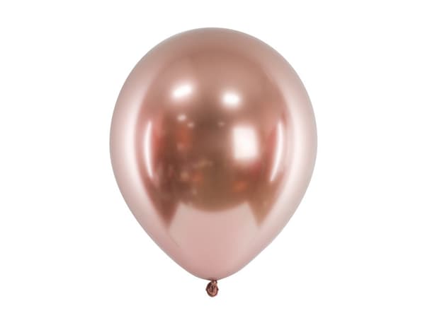 Glansiga ballonger 30 cm, roséguld (1 förpackning / 50 st.)