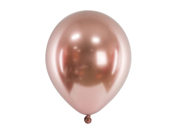 Kiiltävät ilmapallot, 46 cm, ruusukulta (1 pakkaus / 5 kpl)