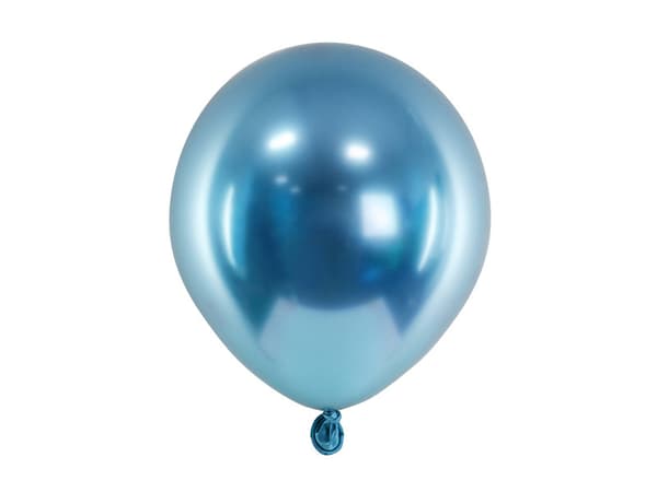 Glansiga ballonger 12 cm, blå (1 förpackning / 50 st.)