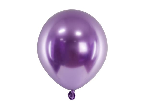 Kiiltävät ilmapallot 12 cm, violetit (1 pakkaus / 50 kpl)