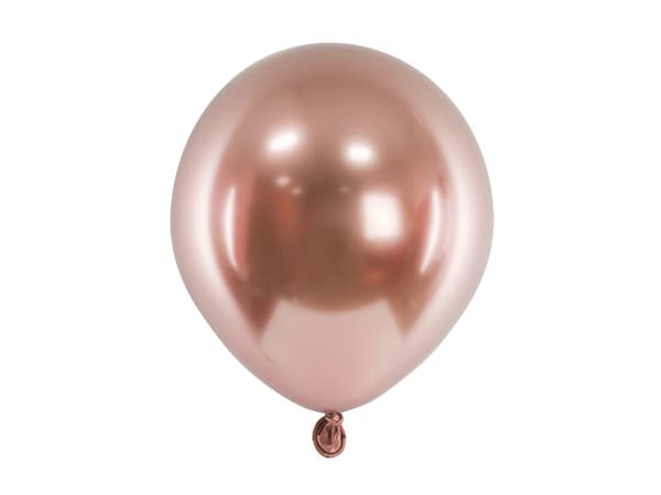 Glansende balloner 12 cm, rosaguld (1 pakke / 50 stk.)