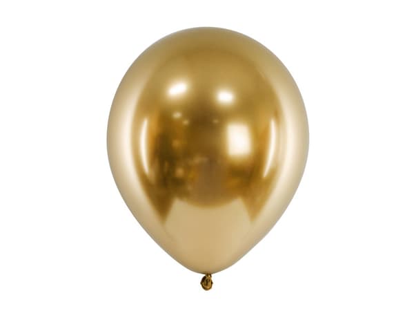 Glansende balloner 30 cm, guld (1 pakke / 10 stk.)