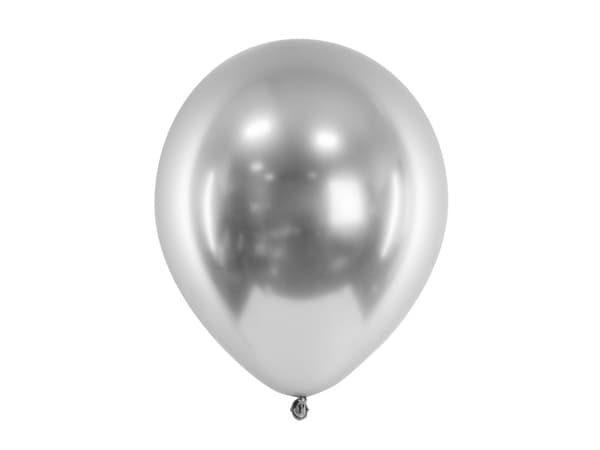 Glansende balloner 30 cm, sølv (1 pakke / 10 stk.)