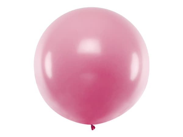 Rund ballong 1m, Metallic ljusrosa