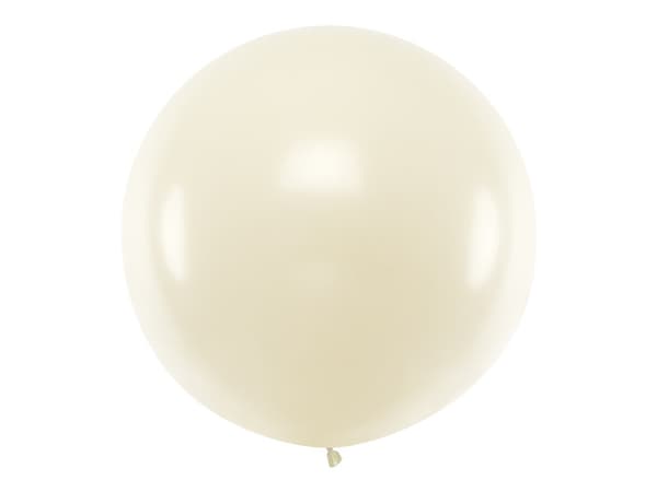 Rund ballon 1m, metallisk perle