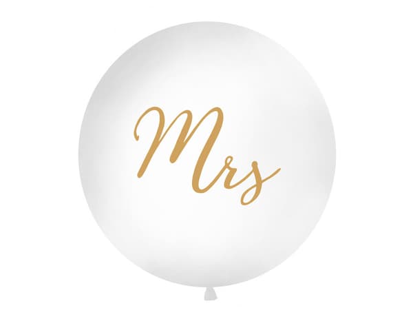 Ilmapallo 1m, Mrs, valkoinen