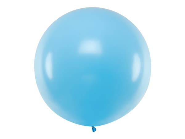 Rund ballon 1m, pastel himmelblå