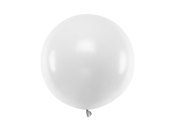 Pyöreä ilmapallo 60cm, Pastellinvärinen Puhtaanvalkoinen