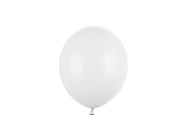 Stærke balloner 12 cm, Pastel Ren Hvid (1 pakke / 100 stk.)