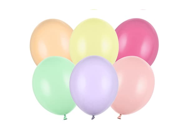 Starka ballonger 23 cm, pastellmix (1 förpackning / 50 st.)