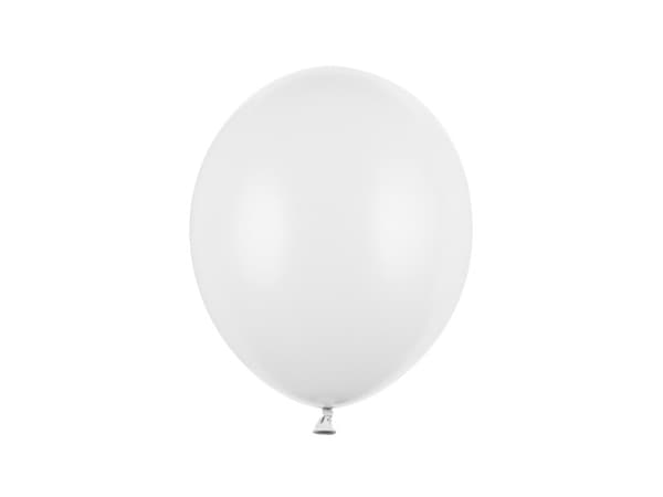 Stærke balloner 27 cm, pastelfarvede, ren hvide (1 pakke / 100 stk.)