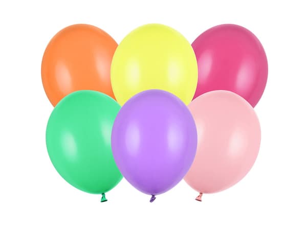 Stærke balloner 27 cm, pastelmix (1 pakke / 50 stk.)