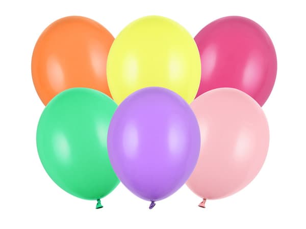 Stærke balloner 30 cm, pastelmix (1 pakke / 50 stk.)