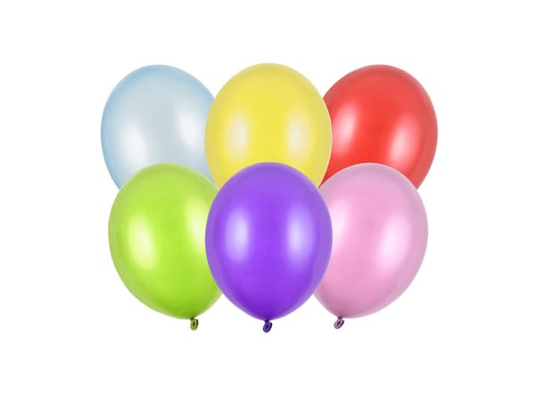 Stærke balloner 12 cm, metallisk blanding (1 pakke / 100 stk.)