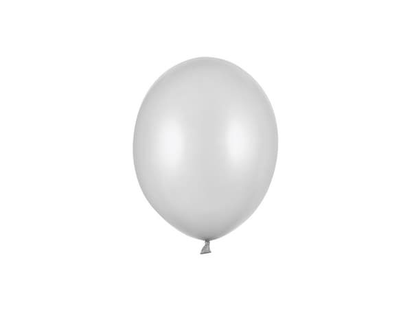 Stærke balloner 12 cm, metallisk sølvsne (1 pakke / 100 stk.)
