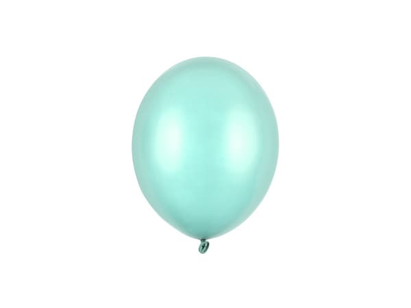 Stærke balloner 12 cm, Metallisk Mintgrøn (1 pakke / 100 stk.)