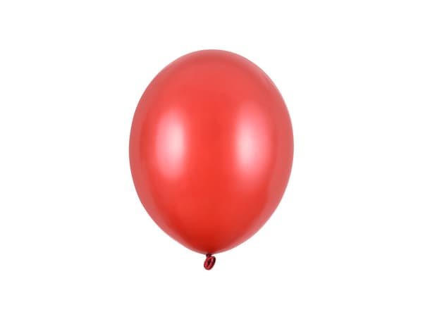 Stærke balloner 23 cm, metallisk valmuerød (1 pakke / 100 stk.)
