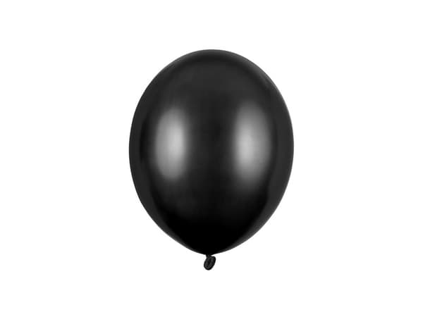 Stærke balloner 23 cm, metallisk sort (1 pakke / 100 stk.)