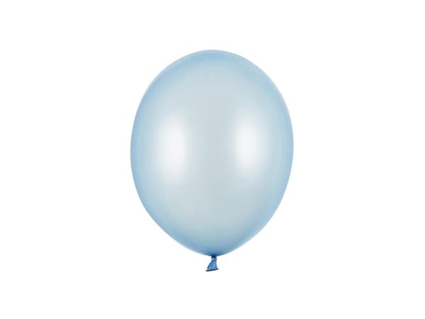 Stærke balloner 23 cm, metallisk babyblå (1 pakke / 100 stk.)