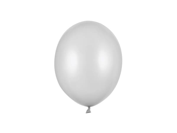 Strong-ilmapallot 23 cm, metallinhopea lumi (1 pakkaus / 100 kpl)