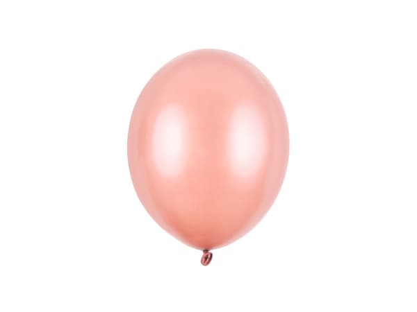 Stærke balloner 23 cm, metallisk rosaguld (1 pakke / 100 stk.)