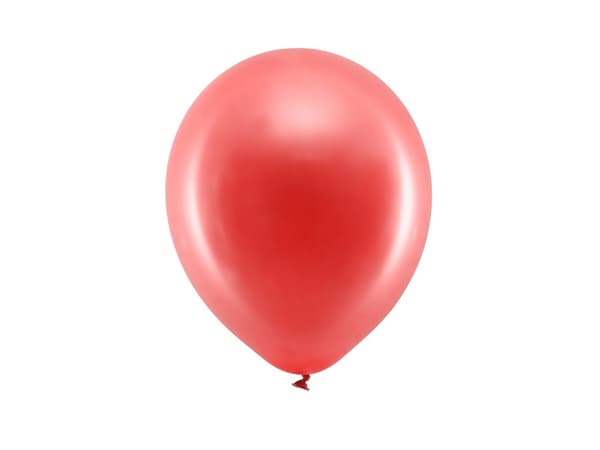 Regnbågsballonger 23 cm metallic, röda (1 förpackning / 100 st.)