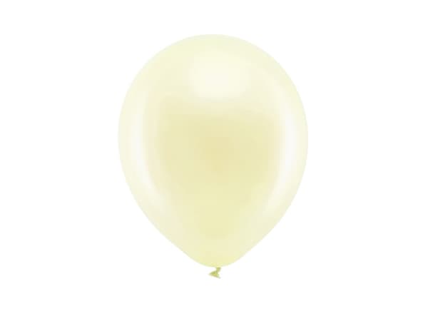 Sateenkaaripallot 23 cm metallinhohtoiset, kermanväriset (1 pakkaus / 100 kpl)
