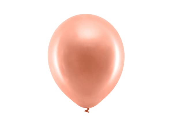 Sateenkaaripallot 23 cm metallinhohtoiset, ruusukulta (1 pakkaus / 10 kpl)