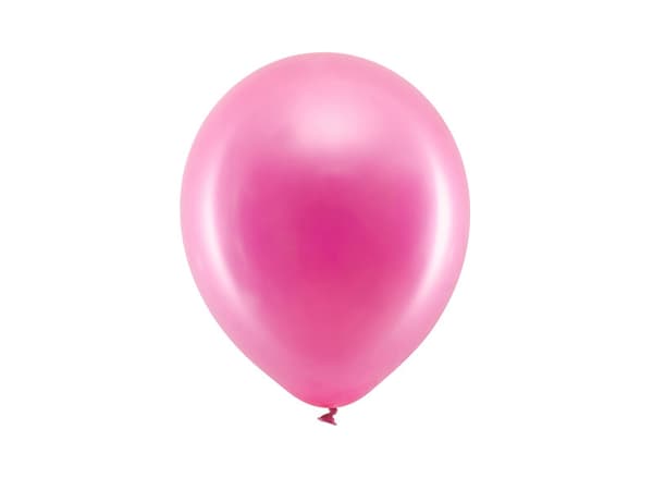 Regnbågsballonger 23 cm metallic, fuchsia (1 förpackning / 10 st.)