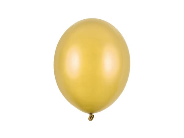 Stærke balloner 27 cm, metallisk guld (1 pakke / 50 stk.)