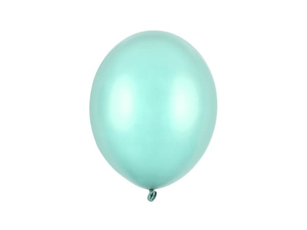 Stærke balloner 27 cm, Metallisk Mintgrøn (1 pakke / 50 stk.)