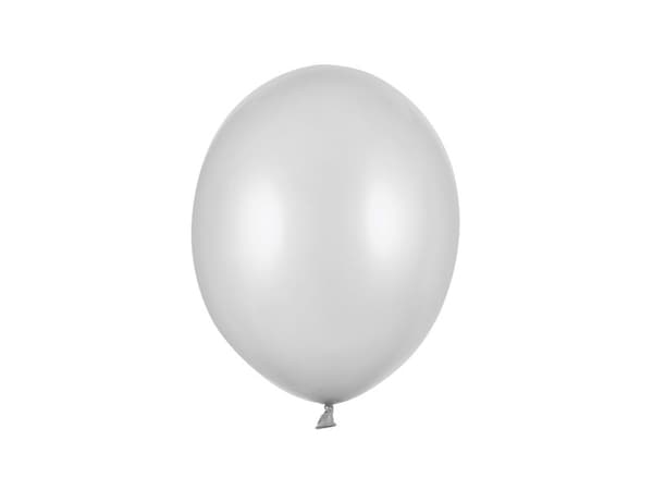 Starka ballonger 27 cm, metallisk silversnö (1 förpackning / 10 st.)