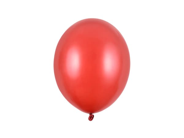 Starka ballonger 27 cm, metalliska vallmoröda (1 förpackning / 10 st.)