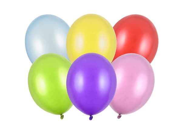 Starka ballonger 27 cm, metallisk mix (1 förpackning / 10 st.)