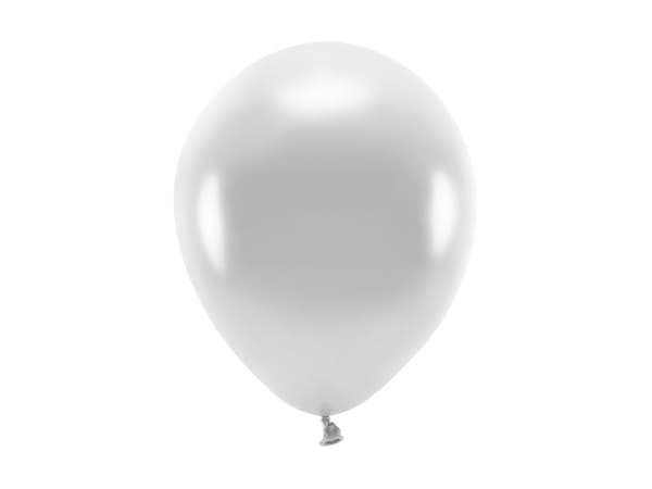 Ekoballonger 26 cm metallic, silver (1 förpackning / 100 st.)