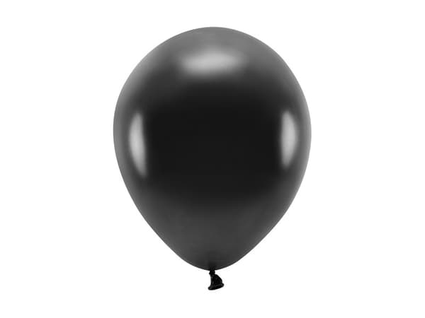 Ekoballonger 26 cm metallic, svarta (1 förpackning / 10 st.)