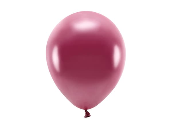 Ekoballonger 26cm metallic, vinröda (1 förpackning / 10 st.)